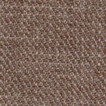 Woven fabric sample, muted brown tone, dense basketweave texture with heathered variations and a matte finish.